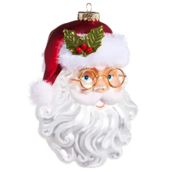 Raz Imports Raz 6.5" Santa with Glasses Glass Christmas Ornament 4352897 Discount