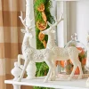 Raz Imports Raz 14" Scrollwork White Deer Christmas Figure Set of 2 4401610 Clearance