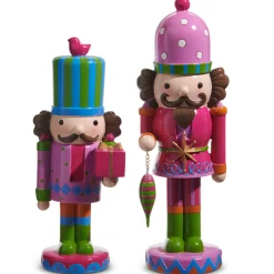 Raz Imports Raz 13.5" Set of 2 Bright Whimsical Nutcrackers Christmas Figures 4510544 Sale