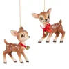 Raz Imports Raz 3.25" Set of 2 Cutesy Deer with Bell Christmas Ornament 4520057 Sale