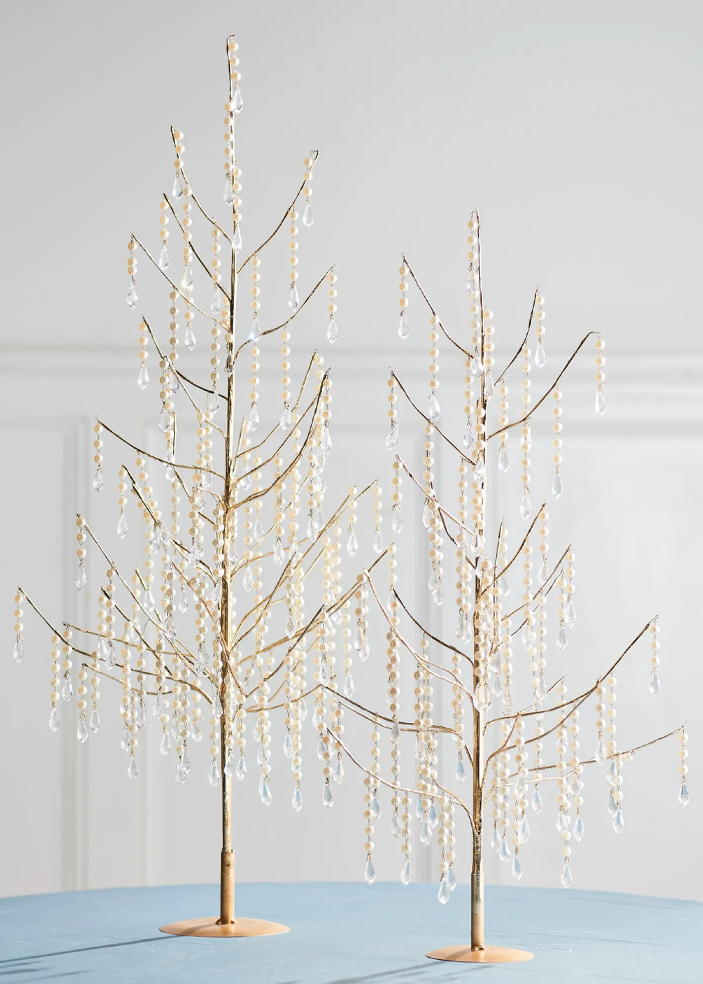 Raz Imports Raz 29.5" Set of 2 Dripping Pearl Trees Christmas Decoration 4517612
