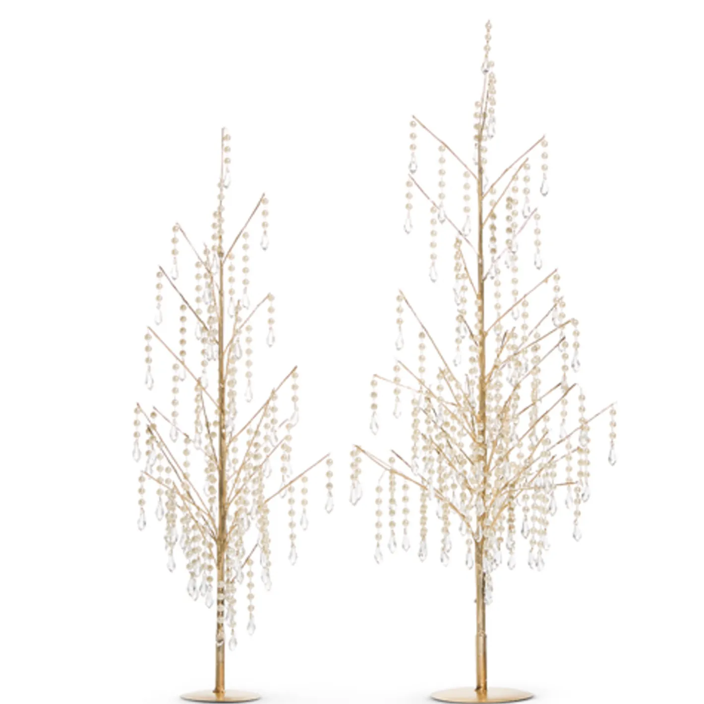 Raz Imports Raz 29.5" Set of 2 Dripping Pearl Trees Christmas Decoration 4517612