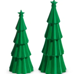 Raz Imports Raz 14" Set of 2 Green Tiered Flocked Trees Christmas Decoration 4523131 Best