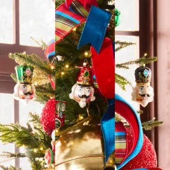 Raz Imports Raz 4.75" Set of 3 Nutcracker Head Glass Christmas Ornament 4552899 Best