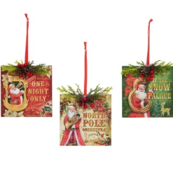 Raz Imports Raz 4.5" Set of 3 Santa's Musical Orchestra Christmas Ornaments 4316123 Discount