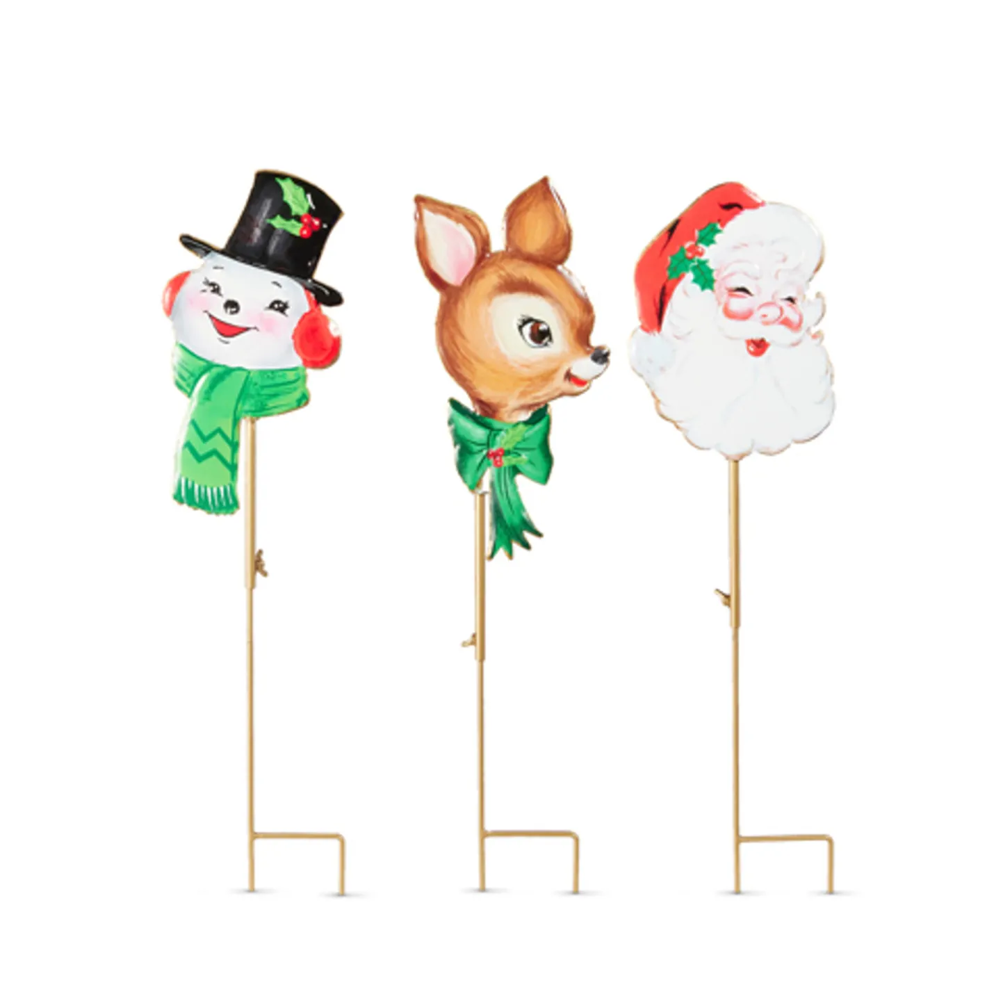 Raz Imports Raz 25.5" Set of 3 Sparkle Holiday Christmas Character Yard Stake 4536666