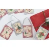 Raz Imports Raz 9.5" Set of 4 Vintage Inspired Postcard with Tinsel Christmas Ornament 4216149 Sale