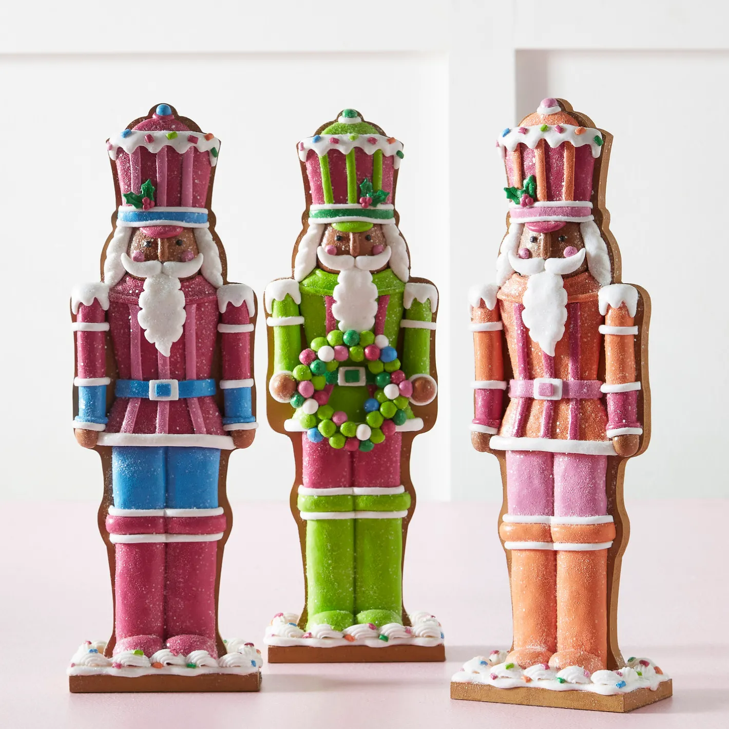 Raz Imports Raz 12" Set of 3 Vivid Jolly Gingerbread Nutcracker Christmas Figures 4516606 Sale