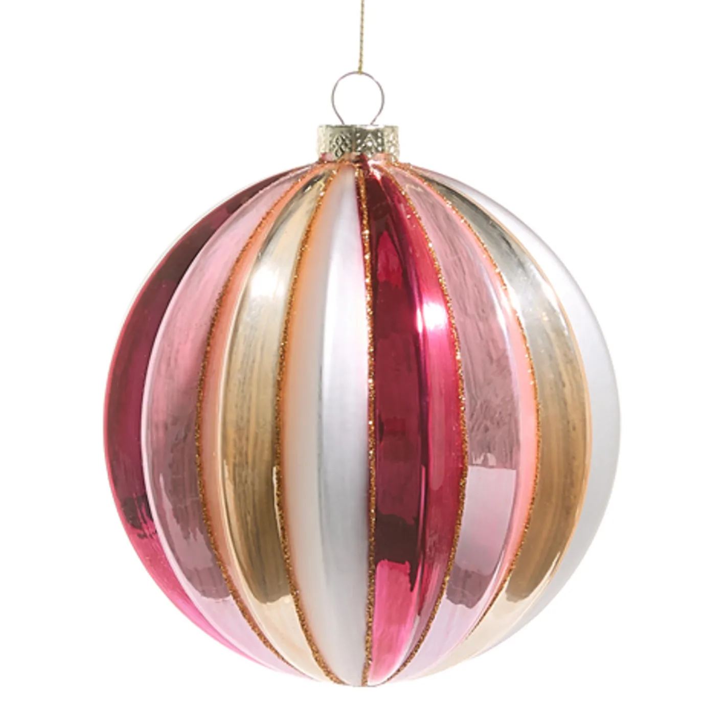 Raz Imports Raz 5" Shades of Pink Ribbed Ball Glass Christmas Ornament 4524901 Discount