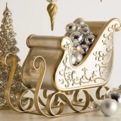 Raz Imports Raz 14.5" Silver and Gold Sleigh Christmas Decoration 4530542