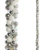Raz Imports Raz 5' Silver and White Sparkle Ball Christmas Garland G4532838 Sale