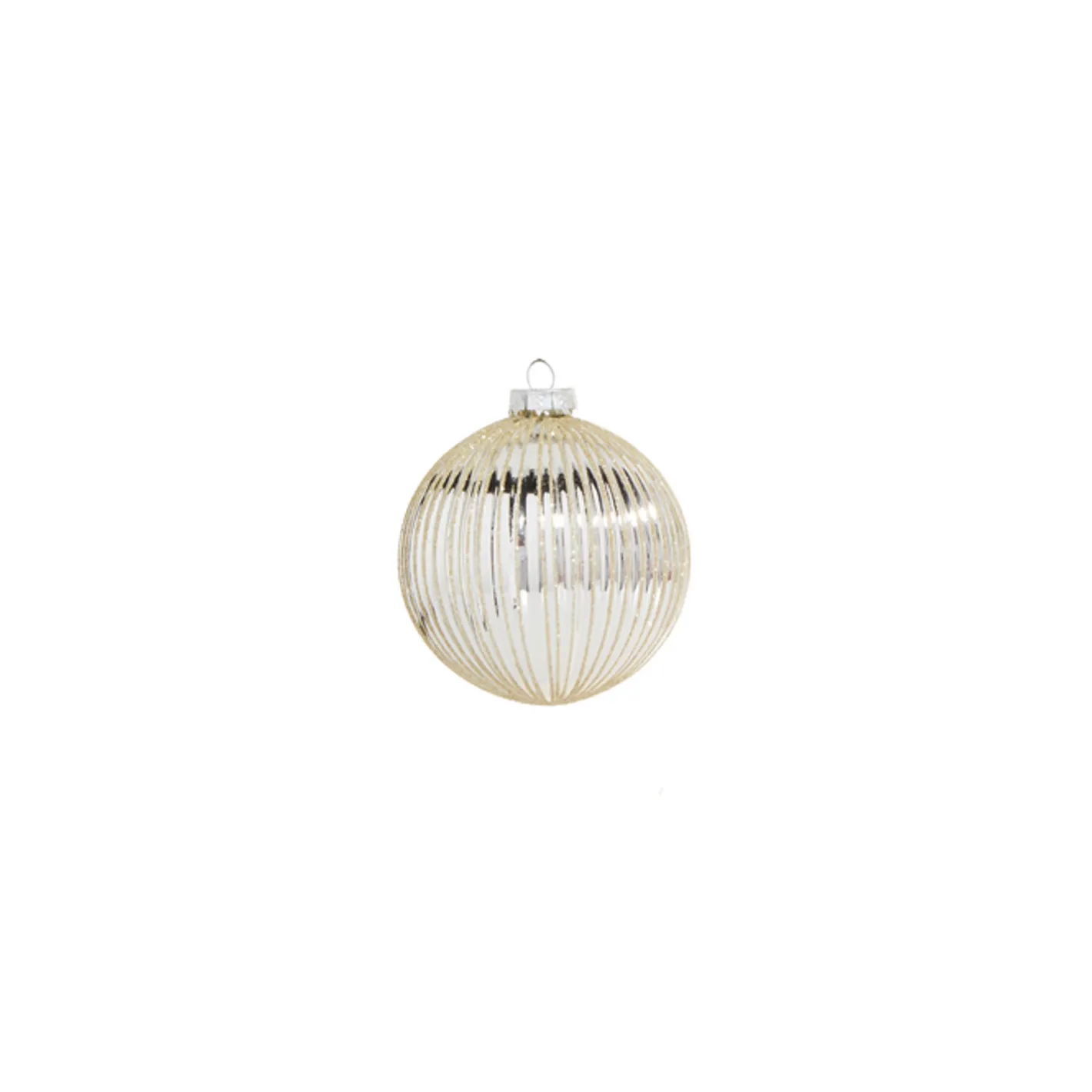 Raz Imports Raz 4" Silver Glitter Ribbed Glass Christmas Ornament 4322885 Clearance