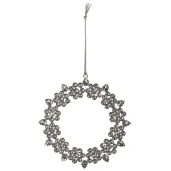 Raz Imports Raz 6" Silver Jeweled Wreath Christmas Ornament 4403612 Sale