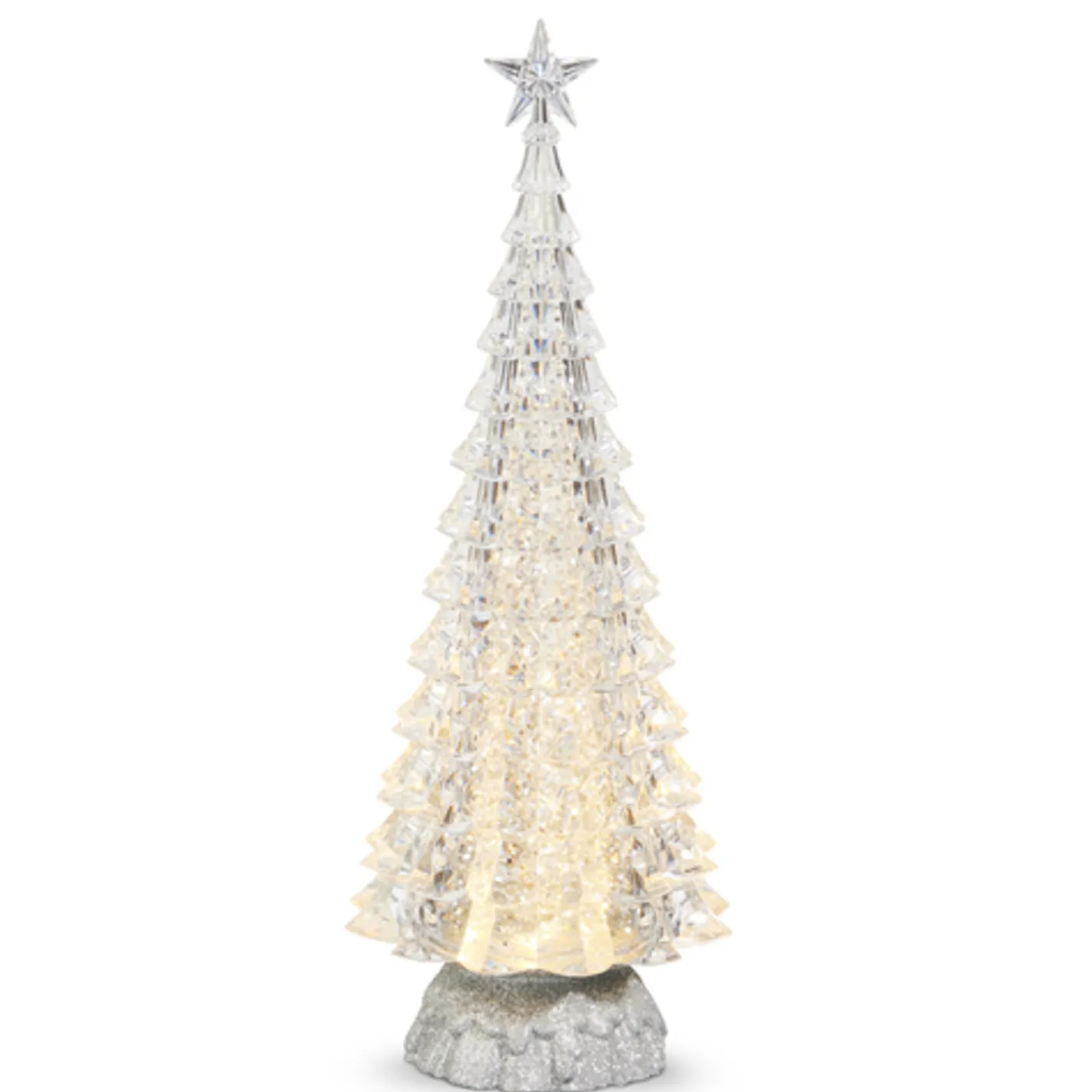 Raz Imports Raz 15" Silver or Gold Lighted Tree with Swirling Glitter Christmas Water Globe Decoration Clearance