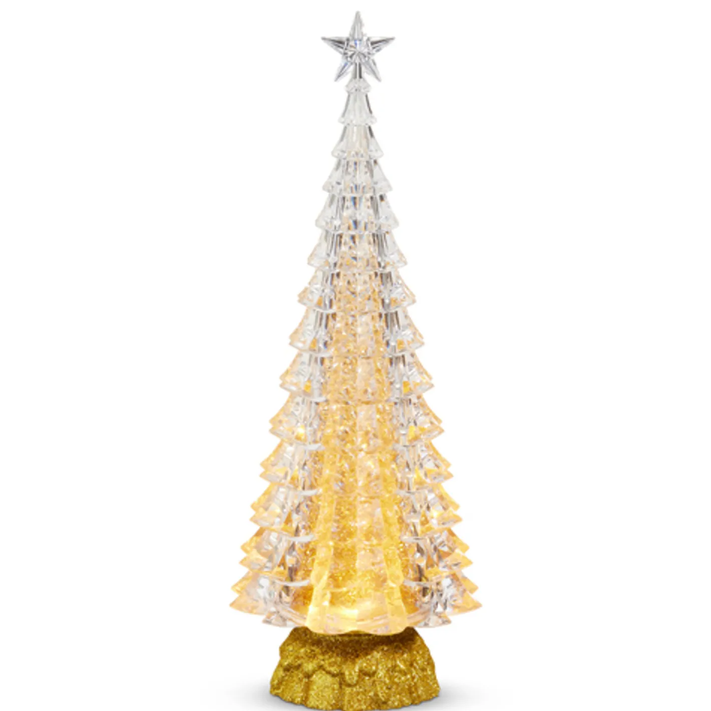 Raz Imports Raz 15" Silver or Gold Lighted Tree with Swirling Glitter Christmas Water Globe Decoration Clearance