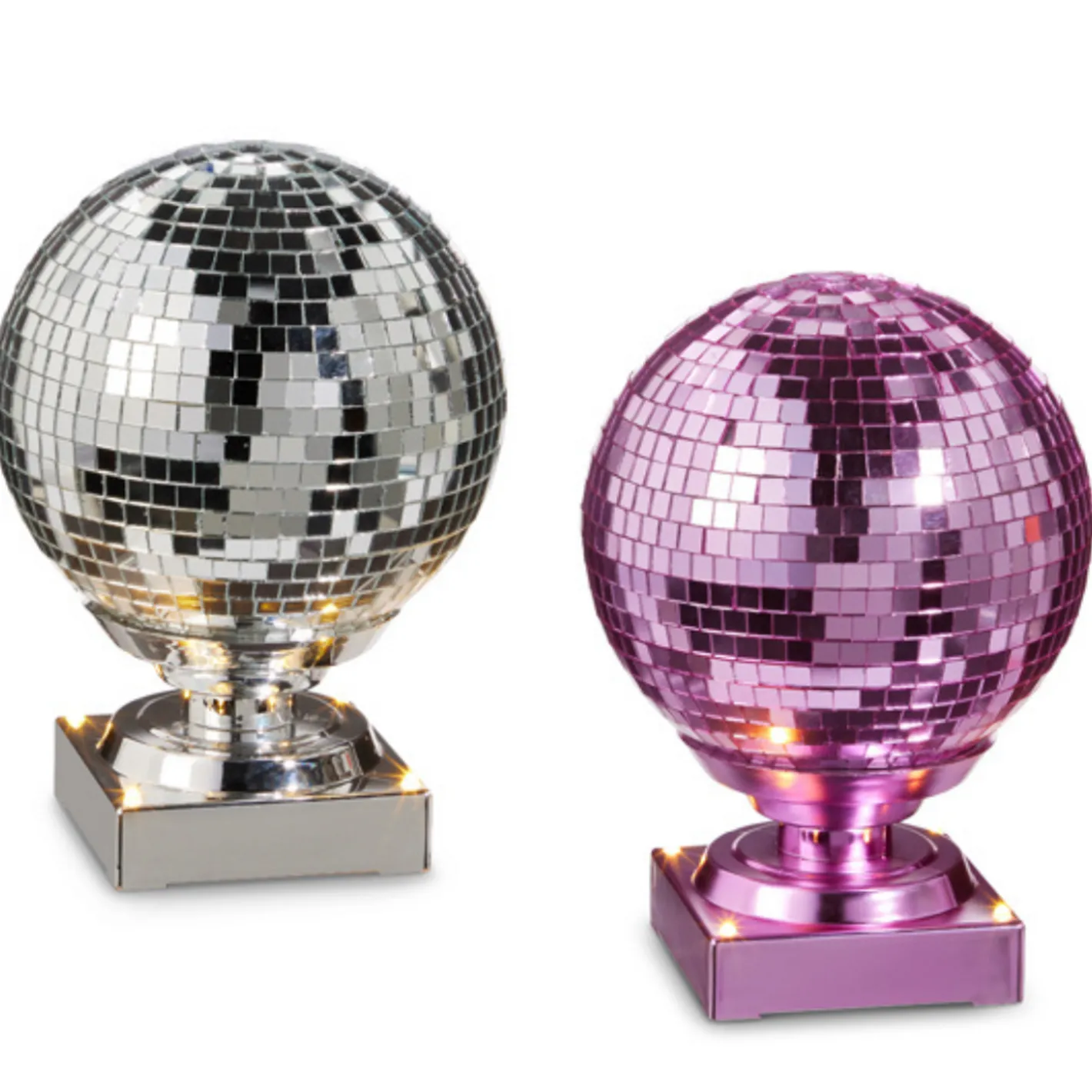 Raz Imports Raz 7.75" Silver or Pink Animated Spinning Disco Ball Christmas Decoration Best