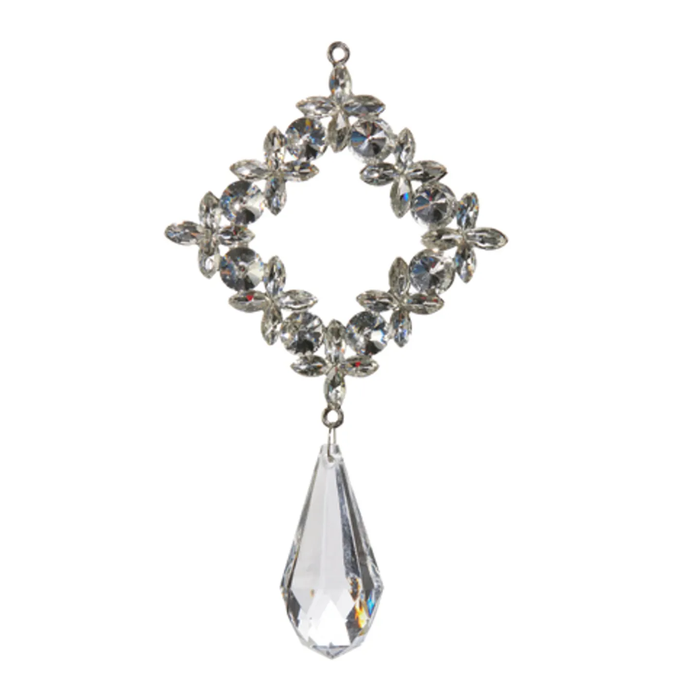 Raz Imports Raz 5.25" Silver Square Crystal Drop Christmas Ornament 4416208 New
