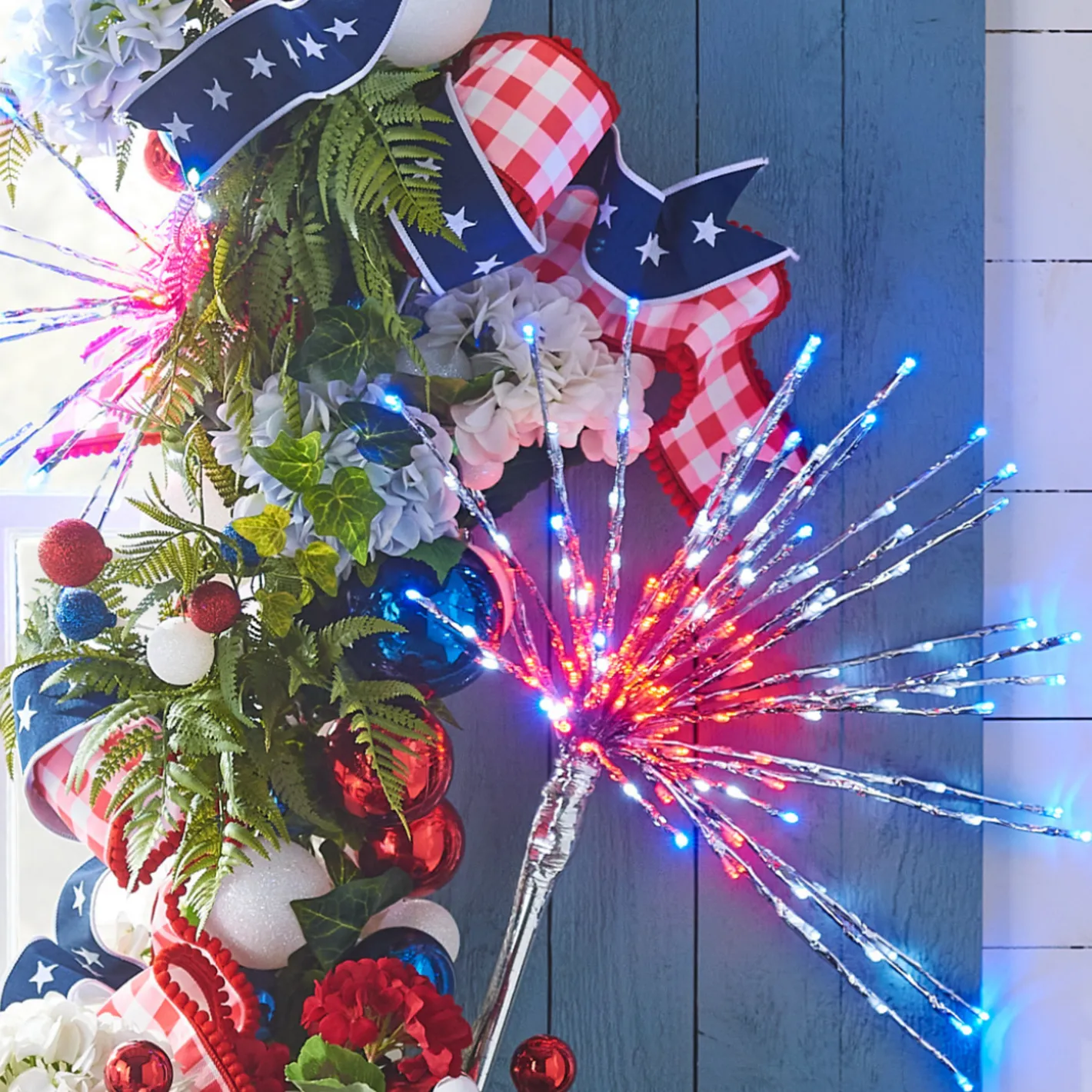Raz Imports Raz 4' Silver Starburst with Red, White, and Blue LED Lighted Stake L4537005 New