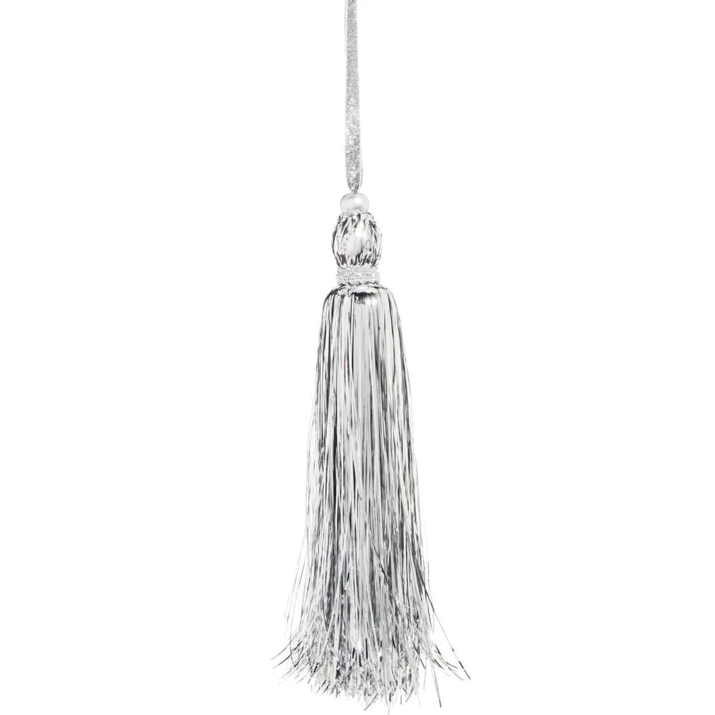Raz Imports Raz 11" Silver Tinsel Tassel Christmas Ornament 4316136 Hot