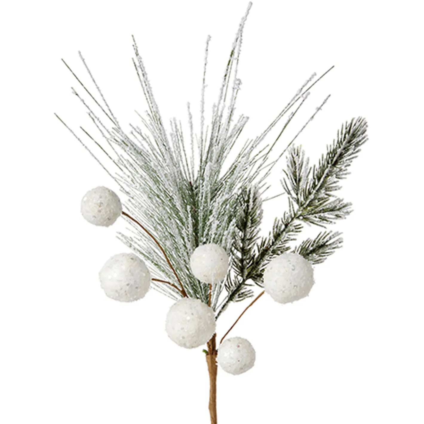 Raz Imports Raz 20" Snowball and Greenery Christmas Tree Pick F4206702 Best