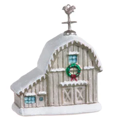 Raz Imports Raz 5" Snowy Barn Glass Christmas Ornament 4352884 Outlet