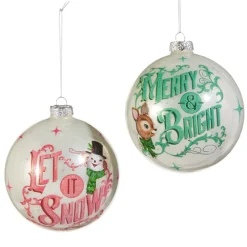 Raz Imports Raz 5" Sparkle Holiday Ball Glass Christmas Ornament 4524617 Outlet