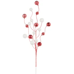 Raz Imports Raz 34" Striped Red and White Glittered Ball Christmas Tree Spray F4306778 Sale
