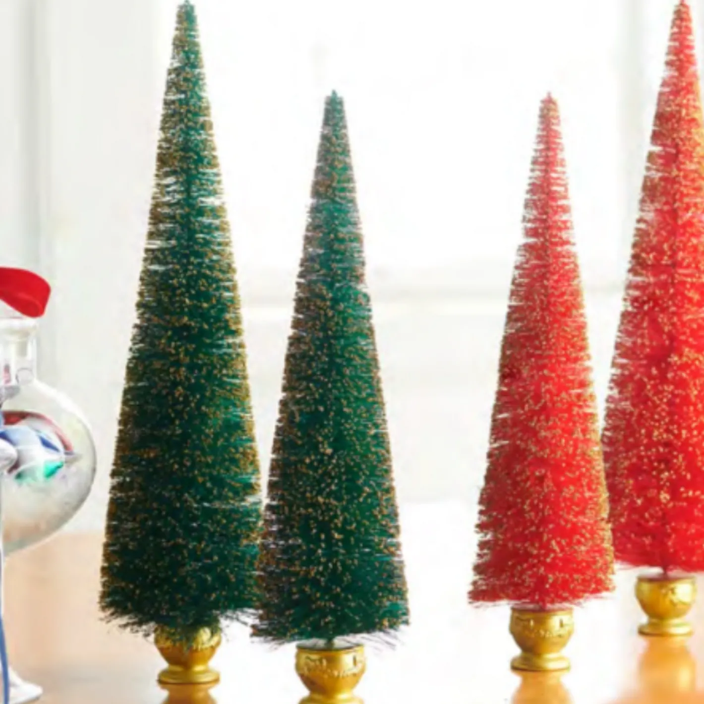 Raz Imports Raz 17" Teal and Gold Bottle Brush Tree with Gold Base Christmas Decoration 4516220 New