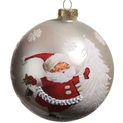 Raz Imports Raz 5" The Magic of Christmas Skating Santa Glass Ball Christmas Ornament 4524601 New