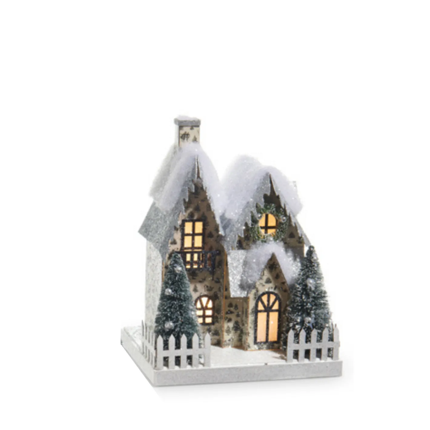 Raz Imports Raz 9" Through the Woods Lighted Paper House Christmas Decoration 4515560 Online