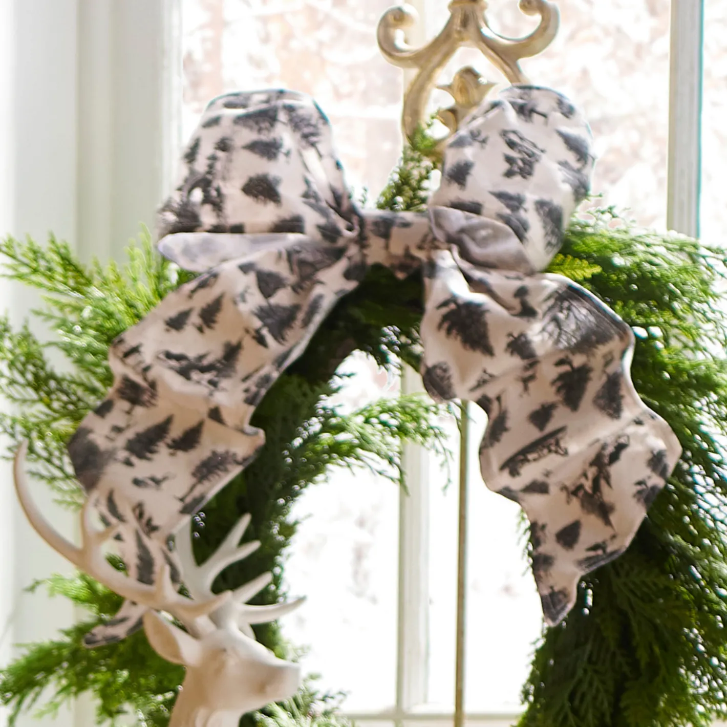 Raz Imports Raz 18" Through the Woods Wired Clip On Bow Christmas Decoration 4520948 Outlet