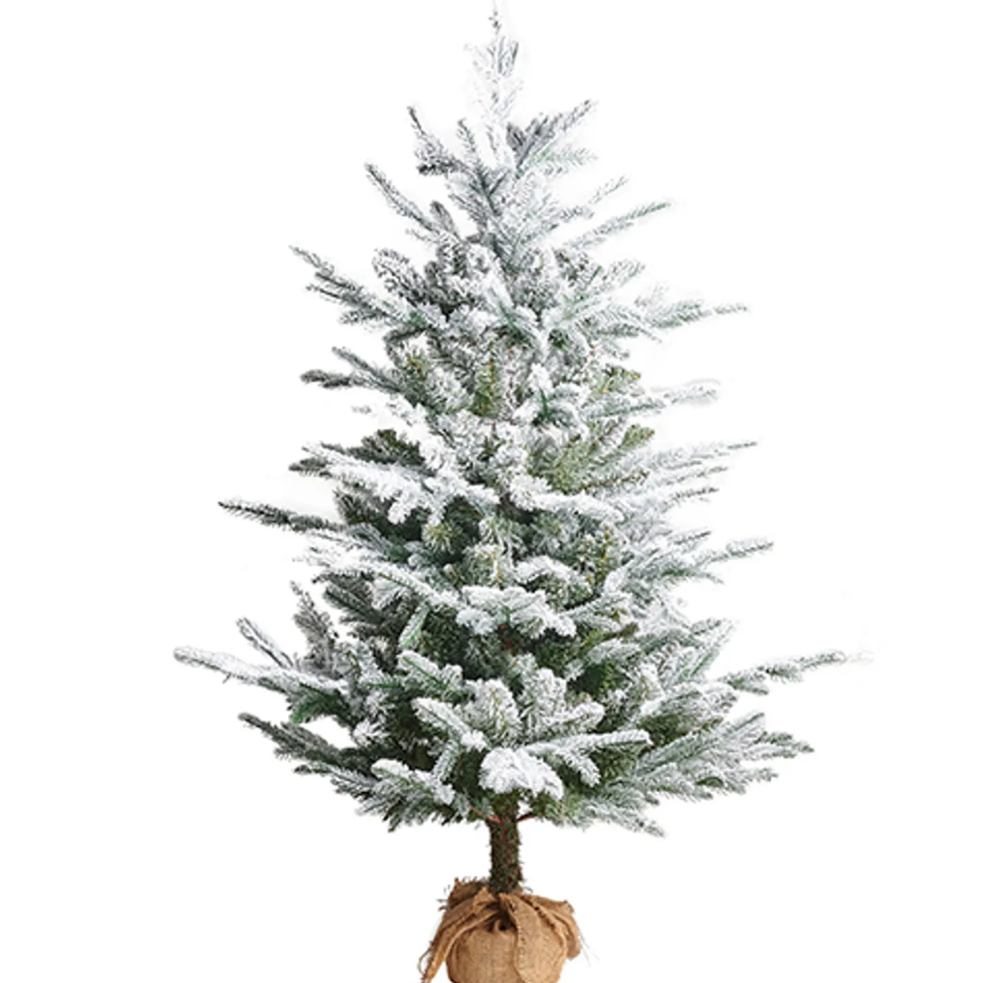 Raz Imports Raz 4.5' Unlit Flocked Tree in Burlap Bag Christmas Decoration 4341765 Sale