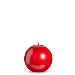 Raz Imports Raz 4" Uyuni Metallic Red Round Battery Operated Candle with Lighted Flickering Wick 4434528