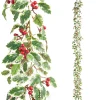 Raz Imports Raz 6' Variegated Holly Christmas Garland G4402449