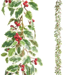 Raz Imports Raz 6' Variegated Holly Christmas Garland G4402449
