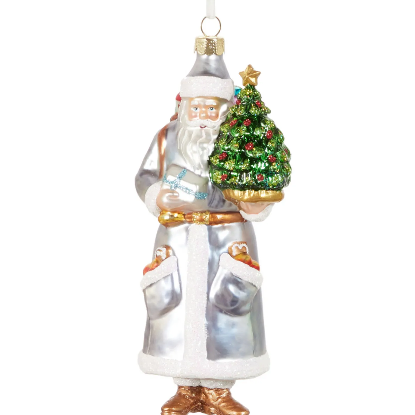 Raz Imports Raz 6.25" Victorian Santa Glass Christmas Ornament 4545707 Clearance