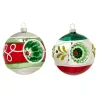 Raz Imports Raz 4" Vintage Inspired Red and White Reflector Glass Ball Christmas Ornament 4424510 Discount