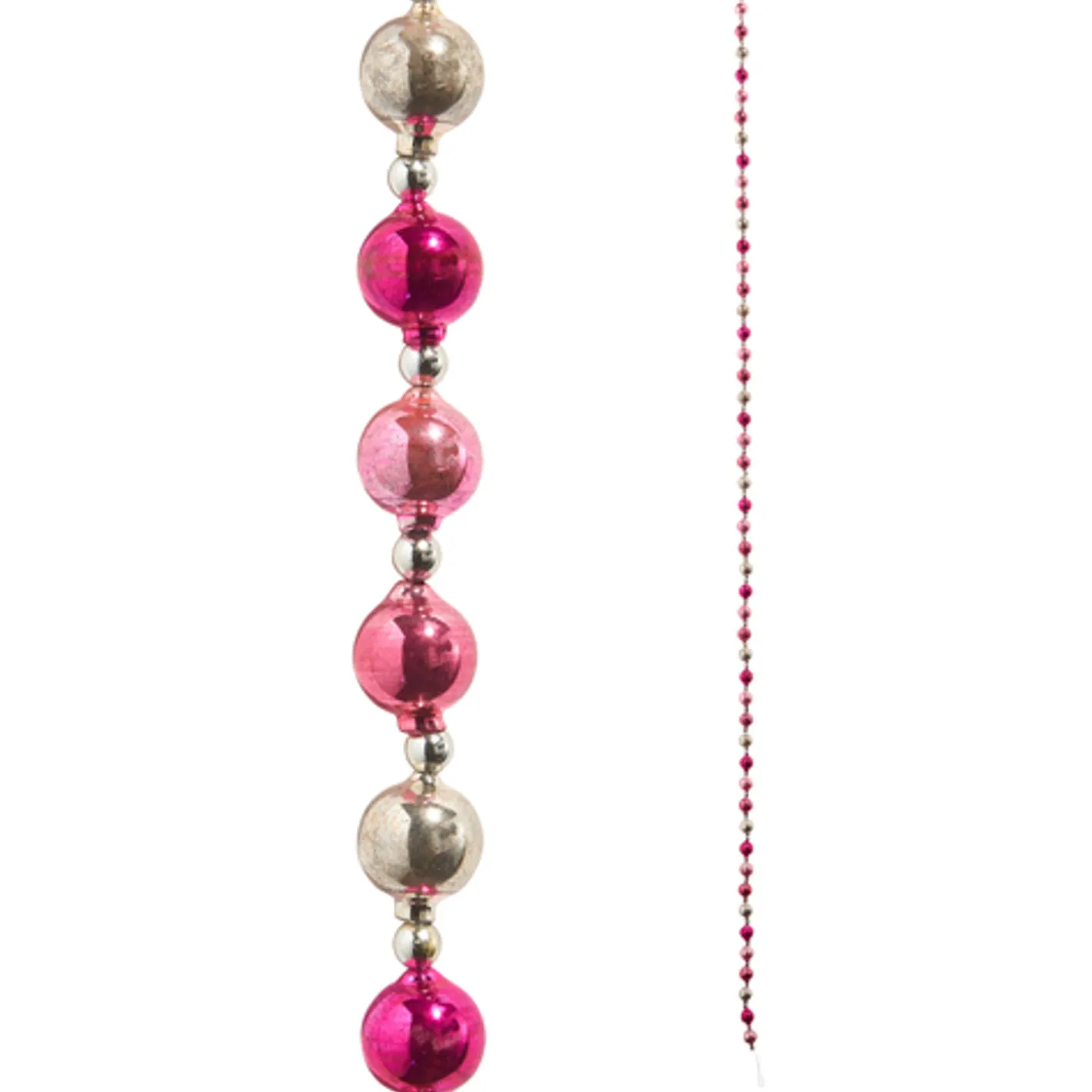 Raz Imports Raz 6' Vintage Pink and Silver Ball Ornament Christmas Tree Garland G4419031 Sale