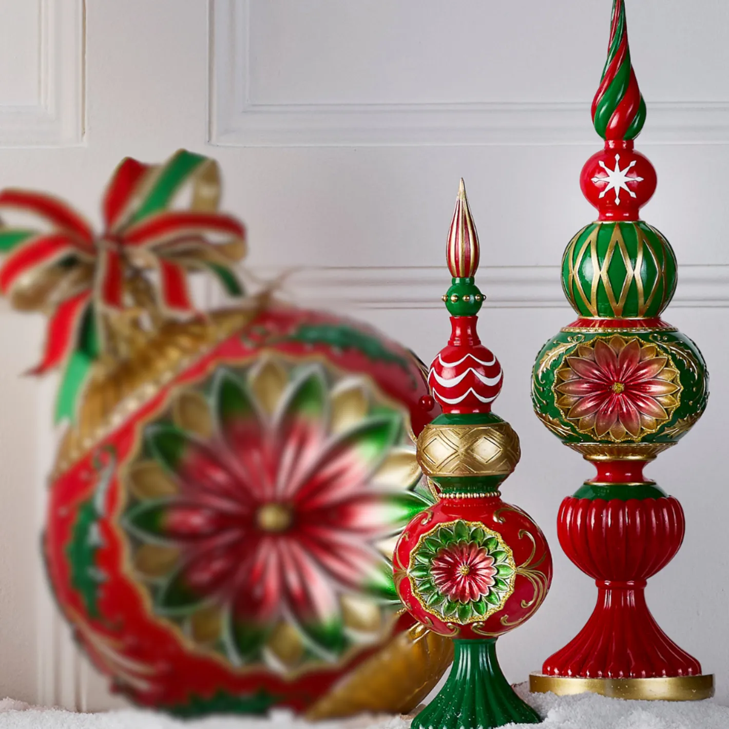 Raz Imports Raz 20" Vintage Red and Green Finials Christmas Decoration 4530529 Best