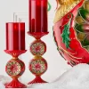 Raz Imports Raz 10" Vintage Red and Green Candle Holder Christmas Decoration 4530526 New