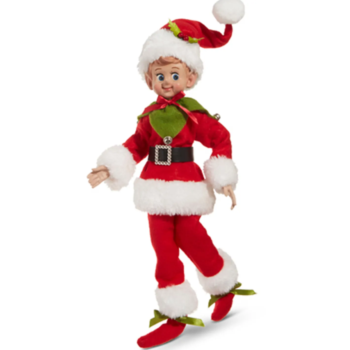 Raz Imports Raz 16" Vintage Red or Green Posable Christmas Elf 4302468 Sale