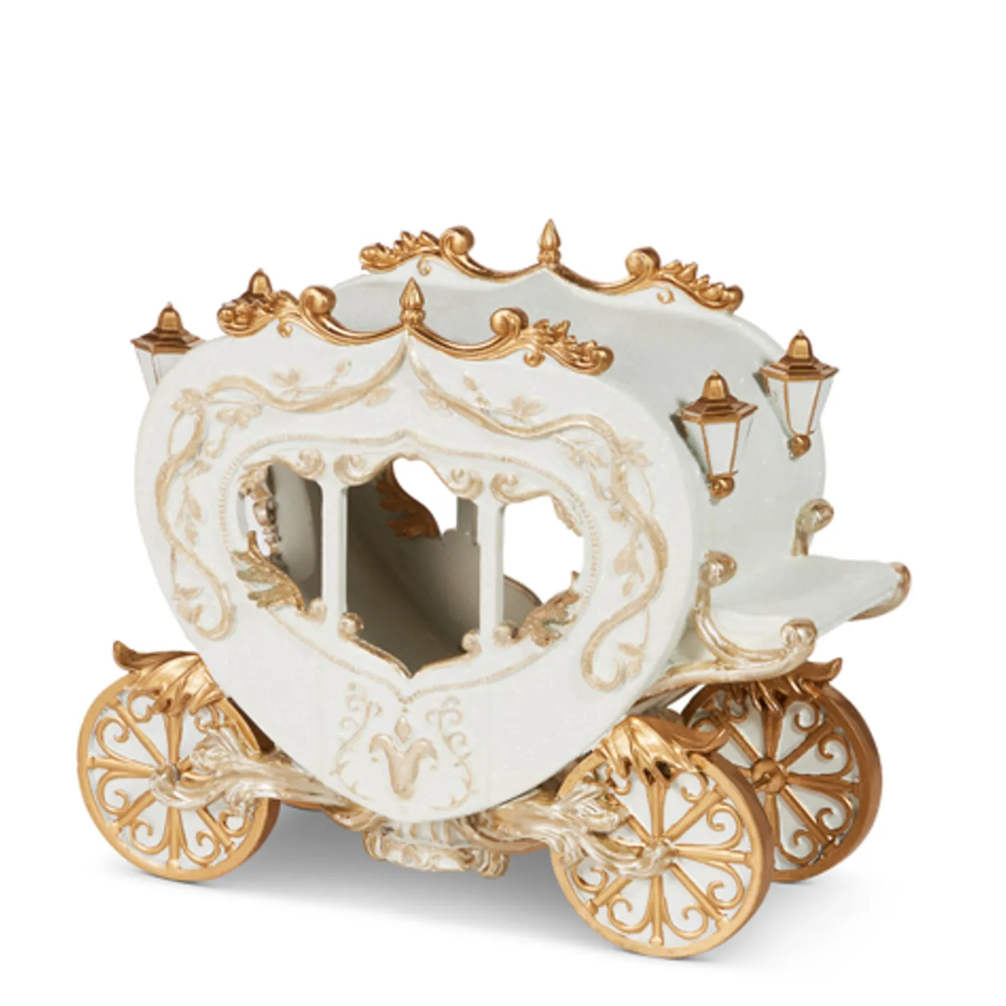 Raz Imports Raz 12" White and Gold Carriage Christmas Figure 4510480 Clearance
