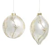 Raz Imports Raz 5" White and Gold Leaf Glass Christmas Ornament 4524982 Best
