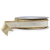 Raz Imports Raz 1" White and Gold Wired Christmas Ribbon R4552158 New
