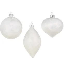Raz Imports Raz 4" White Matte Crackle Glass Christmas Ornament 4322857 Outlet