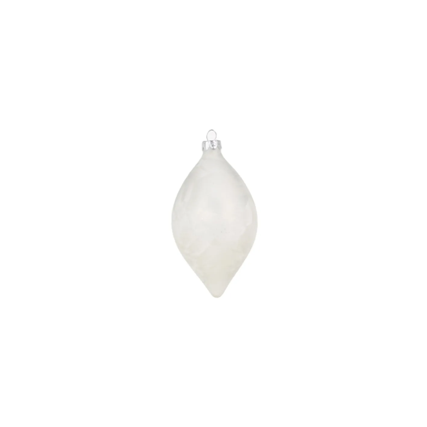 Raz Imports Raz 4" White Matte Crackle Glass Christmas Ornament 4322857 Outlet