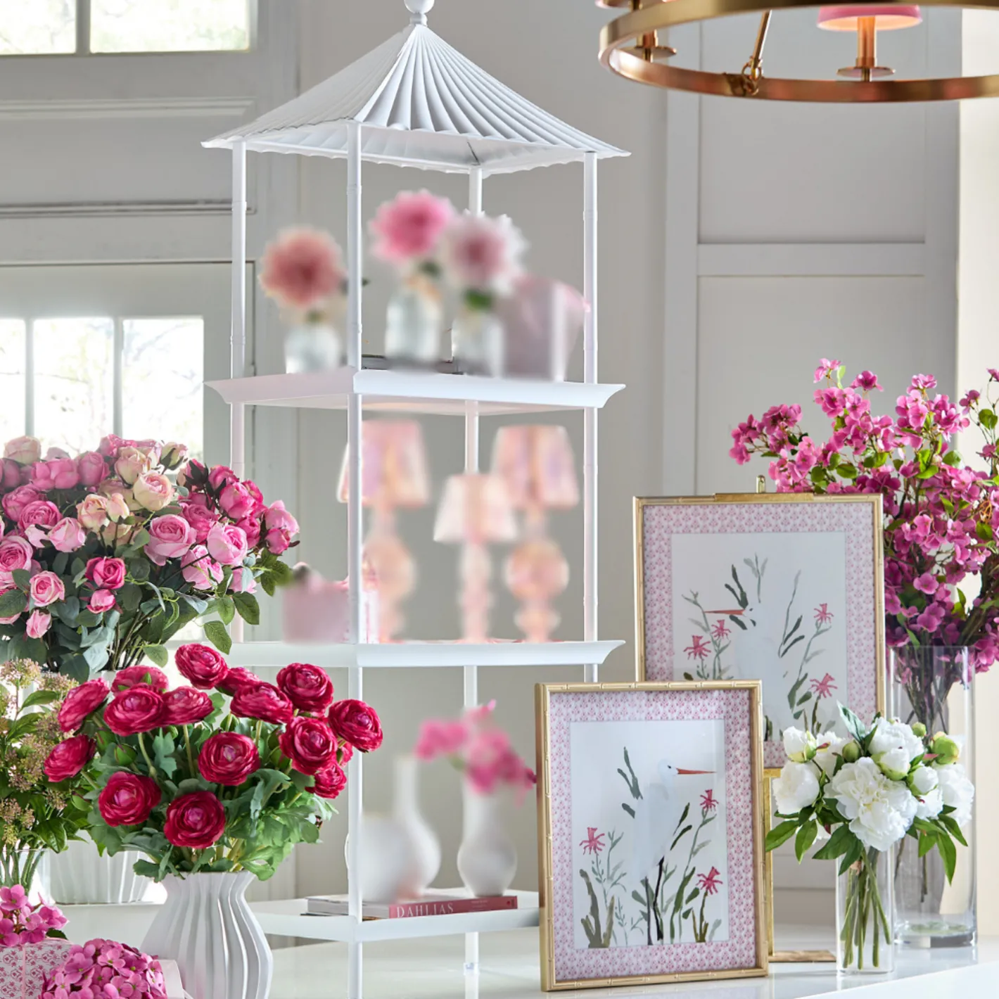 Raz Imports Raz 60" White Pagoda Etagere Iron Shelf 4527917