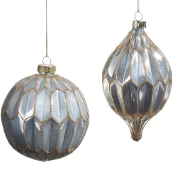 Raz Imports Raz 4" White Pearlescent Glass Ball or Final Christmas Ornament 4522896 Hot