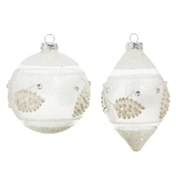 Raz Imports Raz 4" White Textured Pinecone Glass Christmas Ornament 4324587 Best