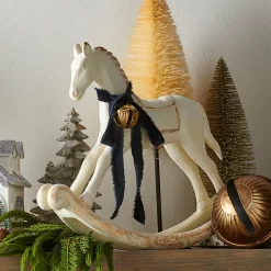 Raz Imports Raz 16.5" Whitewash Rocking Horse Christmas Decoration 4511382 Sale